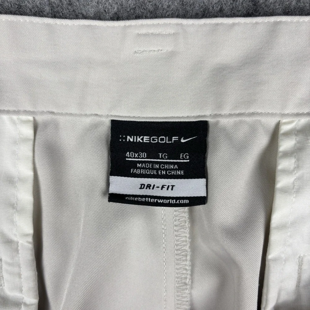 Nike Dri Fit Golf Pants Mens 40x30 (Fits 40x28) Light Khaki Athletic Chino EUC